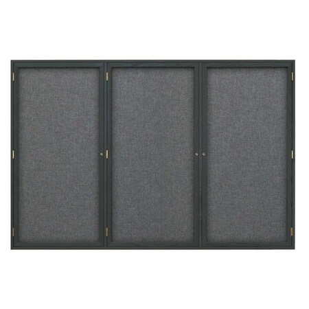 United Visual Products Open Faced Traditional Rounded Corkboard UV639ARC-BLACK-KEYLIME